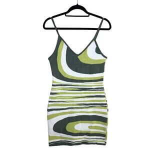 Nectar Bodycon Mini Dress Size Medium Large Y2K Festival Clubwear Mod Retro Rave